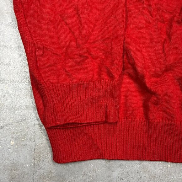 Green Coast Yachting Merino Wool Sweater 1/4 Zip Knit Made in Italy Red XL - Picture 3 of 9